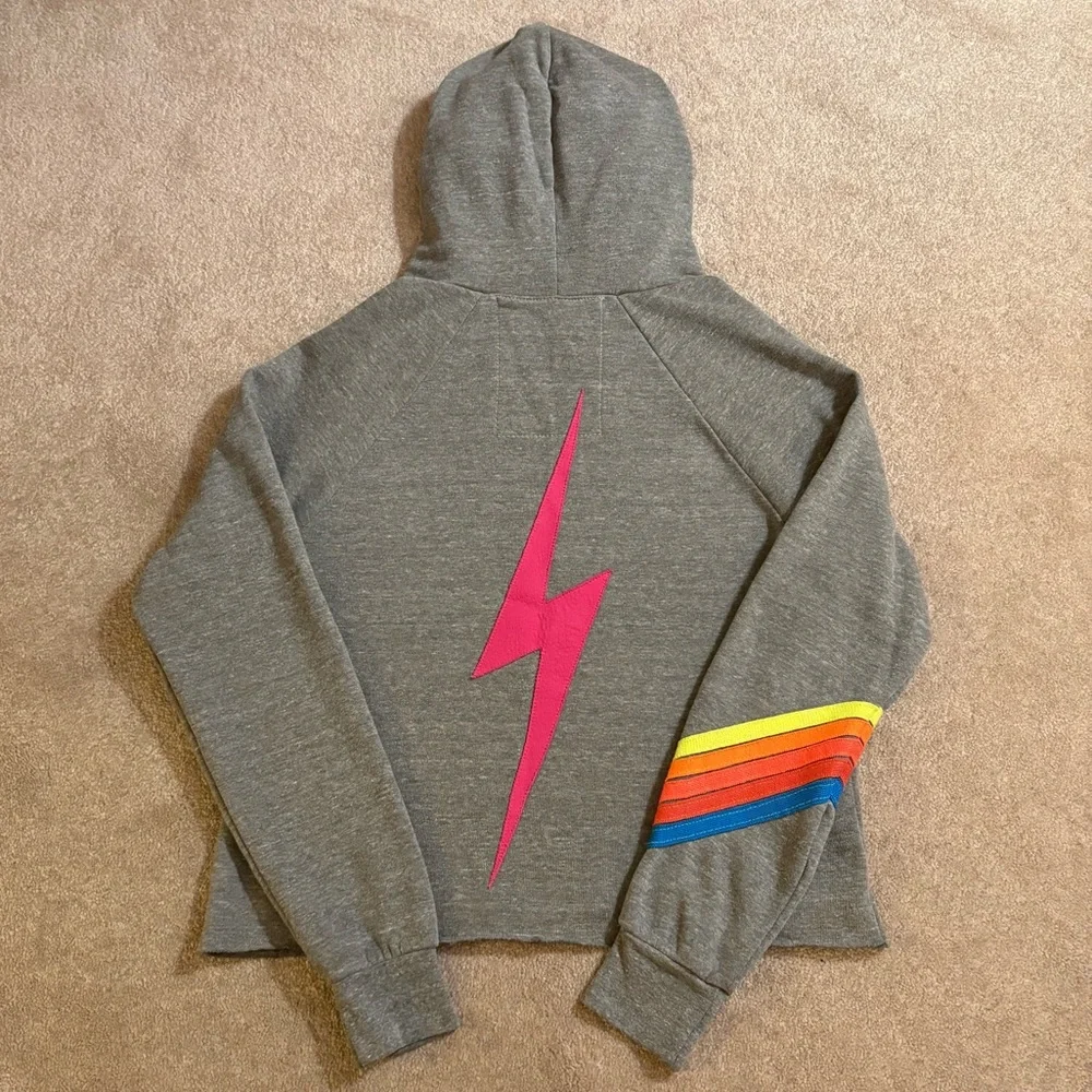 NWOT - Aviator Nation Bolt Chevron 5 Stitch Split Neck Hoodie ⚡️ - Picture 4 of 7
